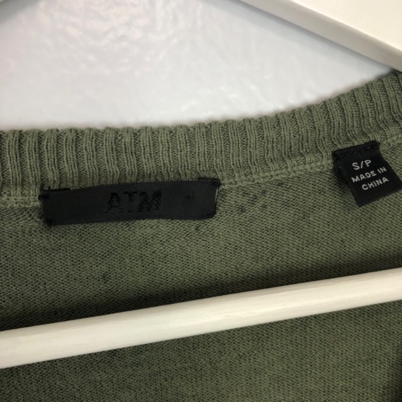 ATM Anthony Thomas Melillo Green Snakeskin V Neck Sweater Small - Picture 4 of 12